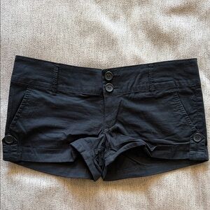 anchor blue Black High-Rise Mini Shorts